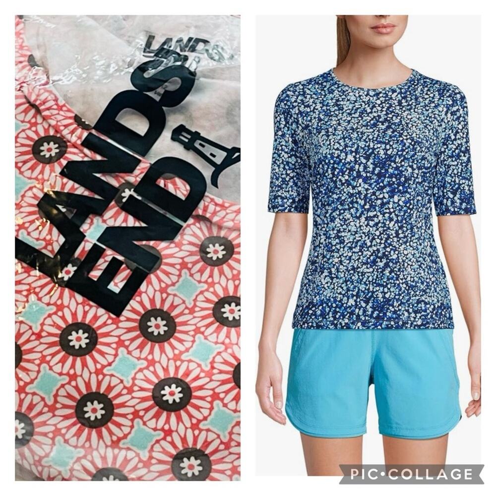 Lands End Short Sleeve Rash Guard NEW